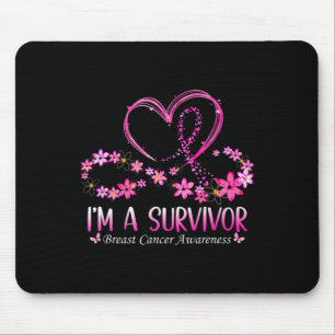 Woman I'm A Survivor Breast Cancer Awareness Pink Mouse Pad
