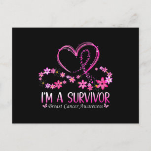 Woman I'm A Survivor Breast Cancer Awareness Pink  Postcard