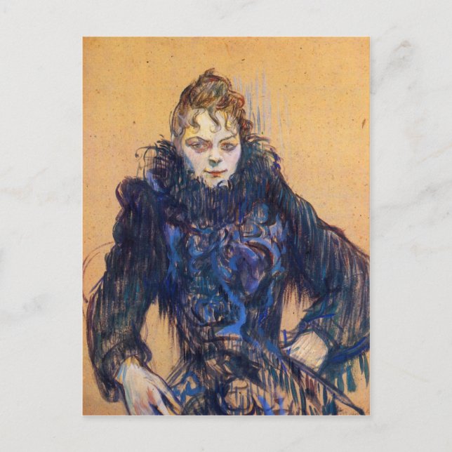 Woman in a black boa by Toulouse-Lautrec Postcard (Front)