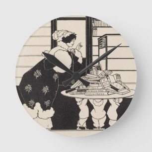 Woman in a Bookshop, design for a 'Yellow Book' co Round Clock