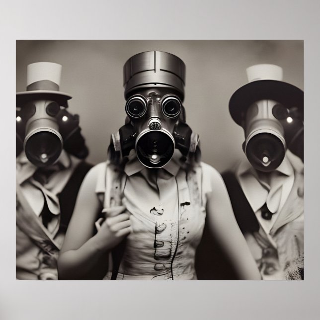 Woman in a Gas Mask Poster (Front)