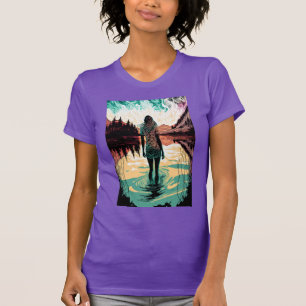 Woman in a Lake Psychedelic Shirt   Trippy 3