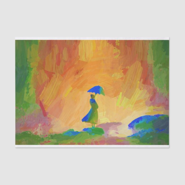 Woman in a Rainstorm Tissue Paper (Front)