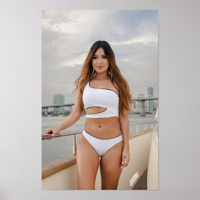 Woman In A White Swimsuit Poster (Front)