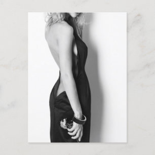 Woman in an Exquisite Black Dress Postcard