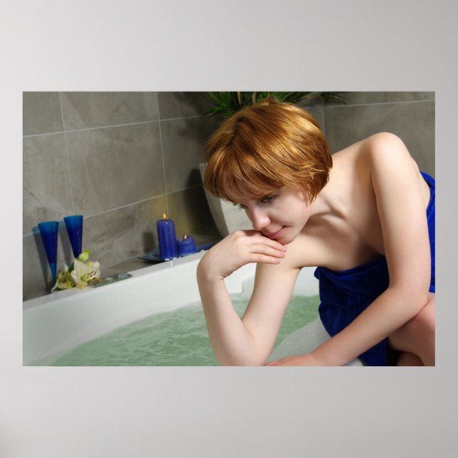 Woman in bathroom  poster (Front)