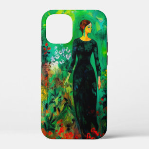 Woman in Beautiful Green Meadow  iPhone 12 Mini Case