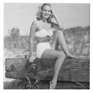 Woman in Bikini Tile