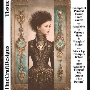 Woman in Black, Baroque Panels DX9R Decoupage Tissue Paper