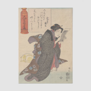 Woman in Black Kimino by Utagawa Kuniyoshi Tissue Paper
