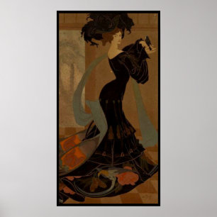 Woman in black poster