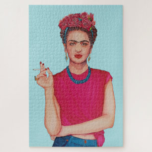 Woman in Blue Jeans Oil painting Jigsaw Puzzle