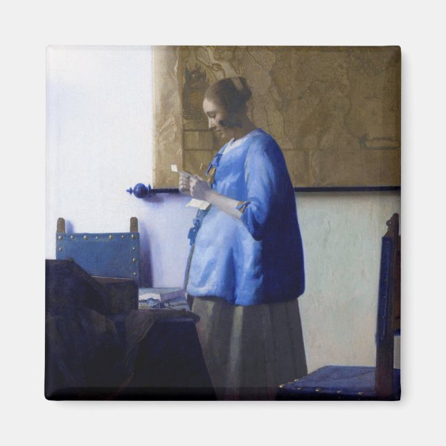 Woman in Blue, Johannes Vermeer Magnet (Front)