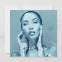 "Woman in Blue" Postcard