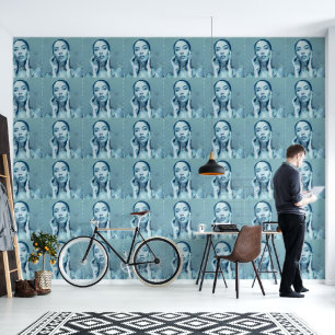 "Woman in Blue" Premium Canvas Wallpaper