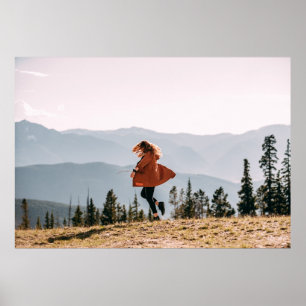 Woman in brown coat poster