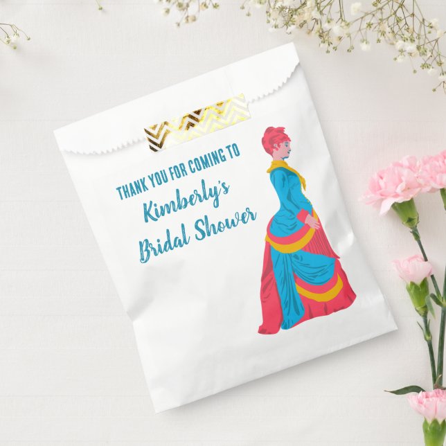 Woman in Bustle Dress Personalized Bridal Shower Favour Bag (Sealed)