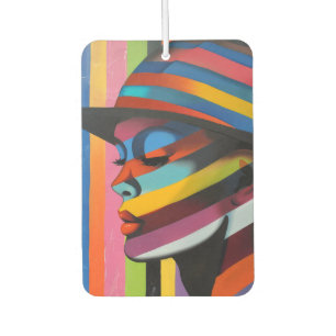 Woman in Colourful Hat 3 Striking silhouette Air Freshener
