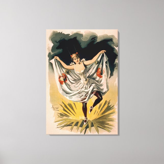 Woman in Dance Costume on Flower Poster Canvas Print (Front)