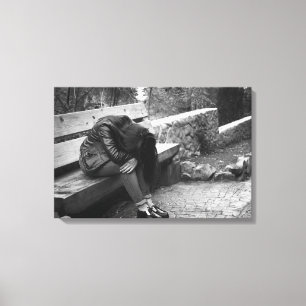 Woman in depression canvas print