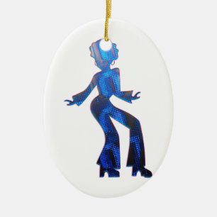 Woman in Disco Ceramic Ornament