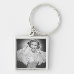 Woman in Dress 2 Keychain