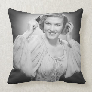 Woman in Dress 2 Throw Pillow