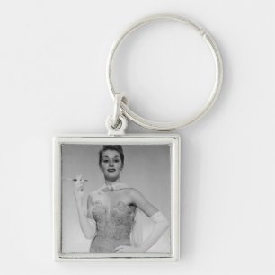 Woman in Dress Keychain