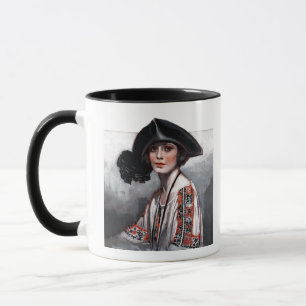 Woman in Embroidered Blouse Mug