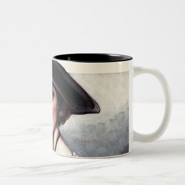 Woman in Embroidered Blouse Two-Tone Coffee Mug (Right)