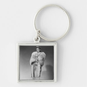 Woman in Evening Gown 2 Keychain