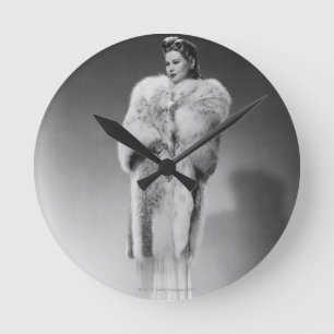 Woman in Evening Gown 2 Round Clock