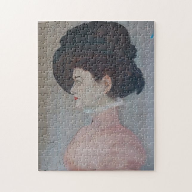 Woman in Fancy Hat - in the style of Famous Art Jigsaw Puzzle (Vertical)