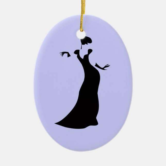 Woman in Formal Dress Ceramic Ornament (Front)