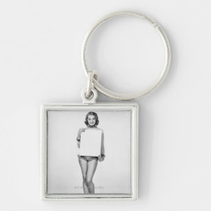 Woman in Fur Keychain