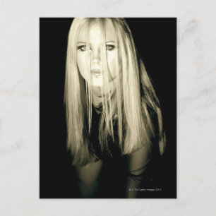 Woman in gothic fashion postcard