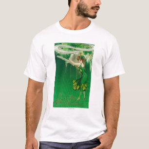 Woman in Green Holding a Pipe Scene T-Shirt