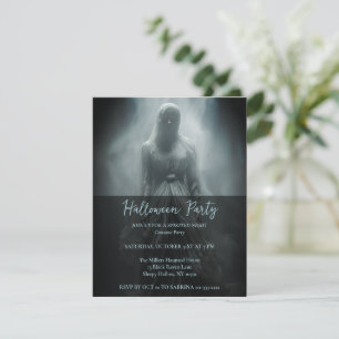 Woman in Grey Halloween Party Invitation