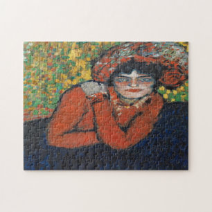 Woman in Hat, Abstract Jigsaw Puzzle