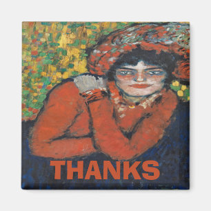 Woman in Hat, Personalize Magnet