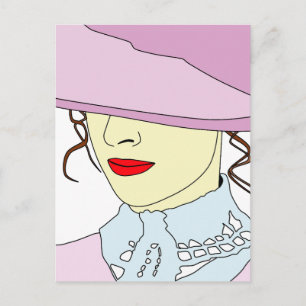 Woman in Hat Postcard