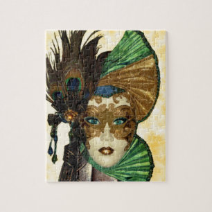 Woman In Masquerade Art Jigsaw Puzzle