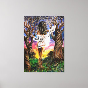 Woman In Nature Canvas Print - Painting