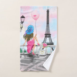 Woman In Paris Bath Towels