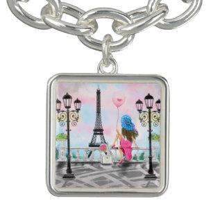 Woman In Paris Bracelet with Eiffel Tower