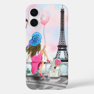 Woman In Paris Eiffel Tower iPhone 16 Case