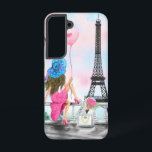 Woman In Paris Eiffel Tower Samsung Galaxy Case<br><div class="desc">Pretty Woman and Pink Balloon - I Love Paris - Eiffel Tower Romantic Drawing - Choose / Add Your Unique Text / Font / Colour - Make Your Special Gift - Resize and move or remove and add elements - Image / text with customization tool ! - Drawing and Design...</div>