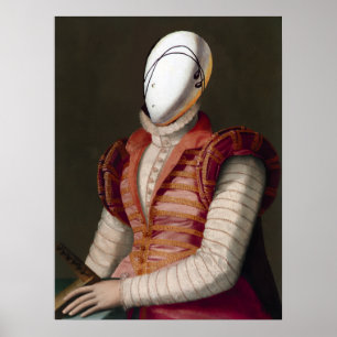WOMAN IN PINK DRESS Fashion Theatrical Costume Poster