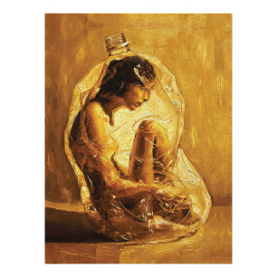 Woman in Plastic – Oil Painting Photo Print