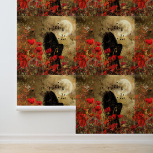 Woman In Poppies Art Painting Wallpaper